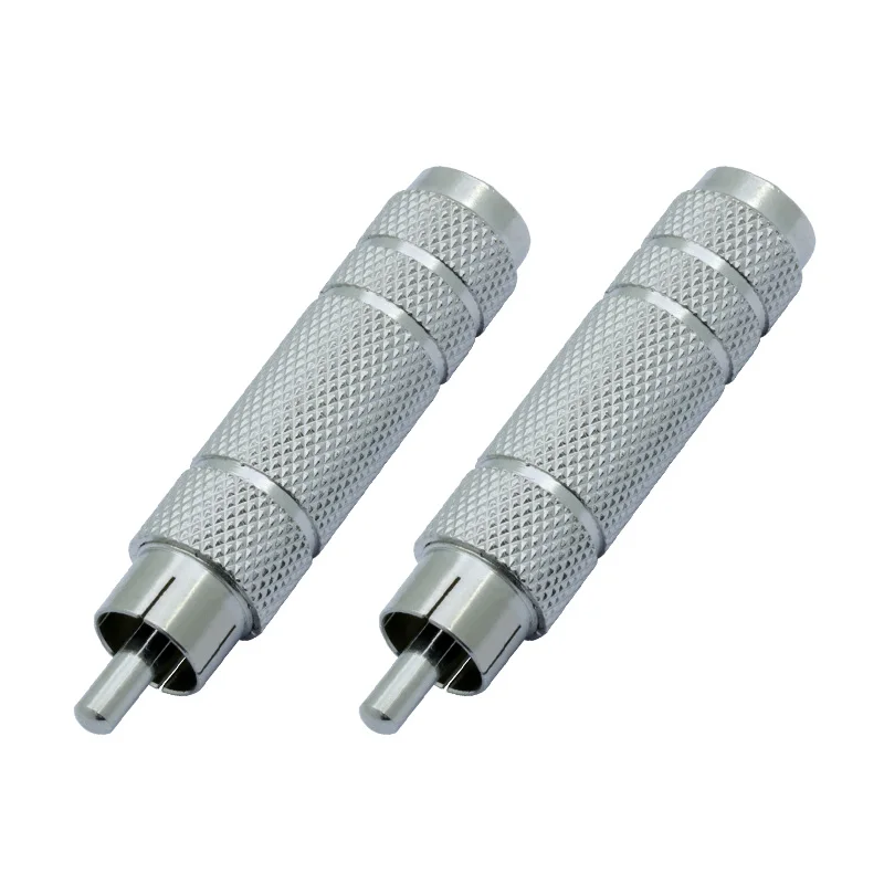 

50pcs Jack RCA to 1/4" 6.35mm Jack audio wire connector nickel plated 6.5mm socket to RCA plug connector