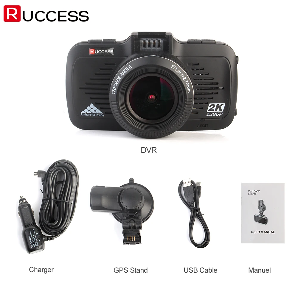 Ruccess видеорегистратор Ambarella A7LA50 Видеорегистраторы для автомобилей gps Logger Мини
