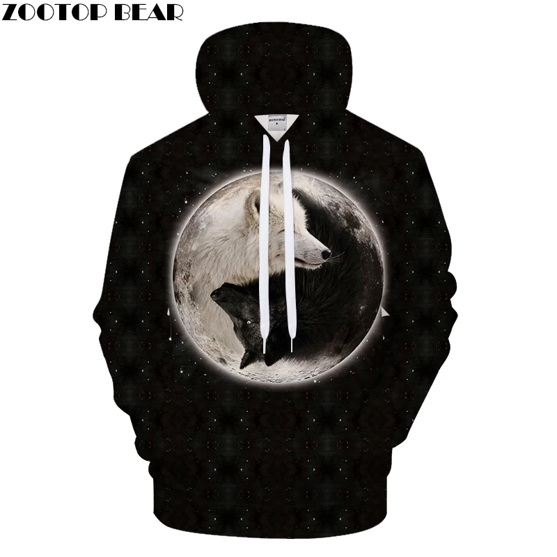 Ying & Yang in Dark мужские толстовки 2018 Новые черные с капюшоном осенний спортивный