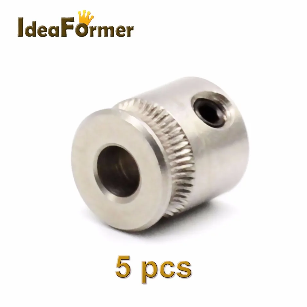 

IdeaFormer 5pcs 3D Printer MK7 Stainless Steel Extruder Drive Gear for 1.75mm or 3 mm Filament Extrusion Gear Bore 5mm