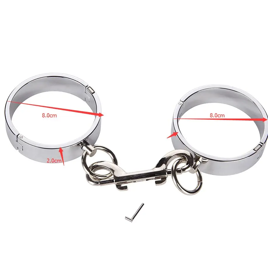 Metal handcuffs bandage for female and male Stainless Steel Handcuffs Locked Him/Her to Feel Bounded Fun Sexy Products | Красота и