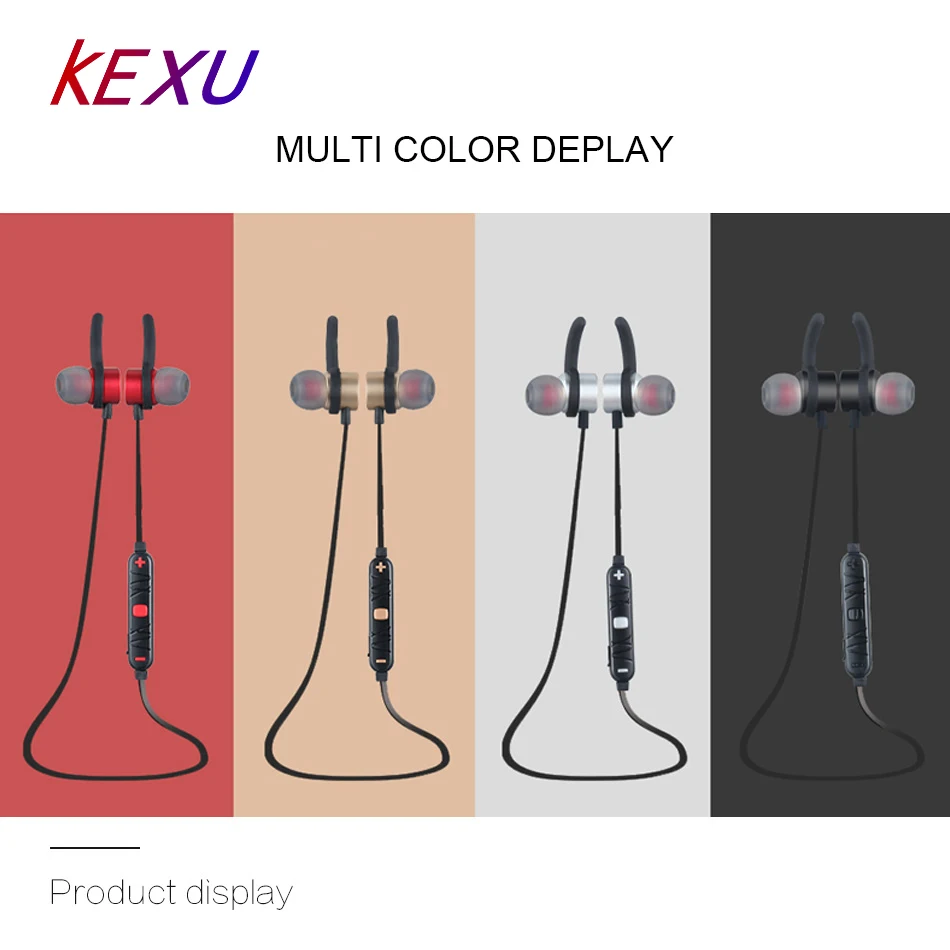 KEXU спортивные Bluetooth наушники беспроводные микрофон стерео объемный бас для iOS