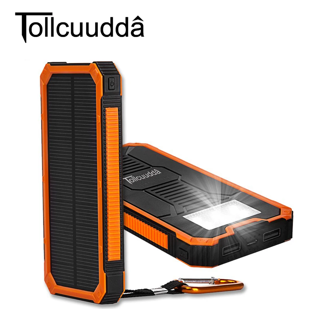 Портативный внешний аккумулятор на солнечной батарее 10000 мАч для экстренного