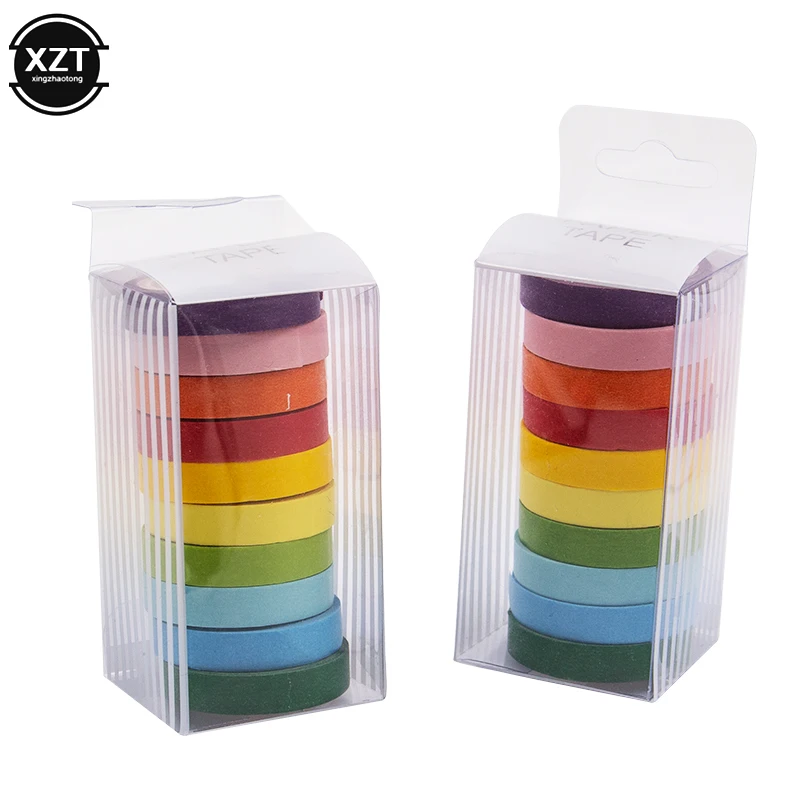 10 шт. набор декоративного скотча Васи Радуга сплошной цвет японский DIY