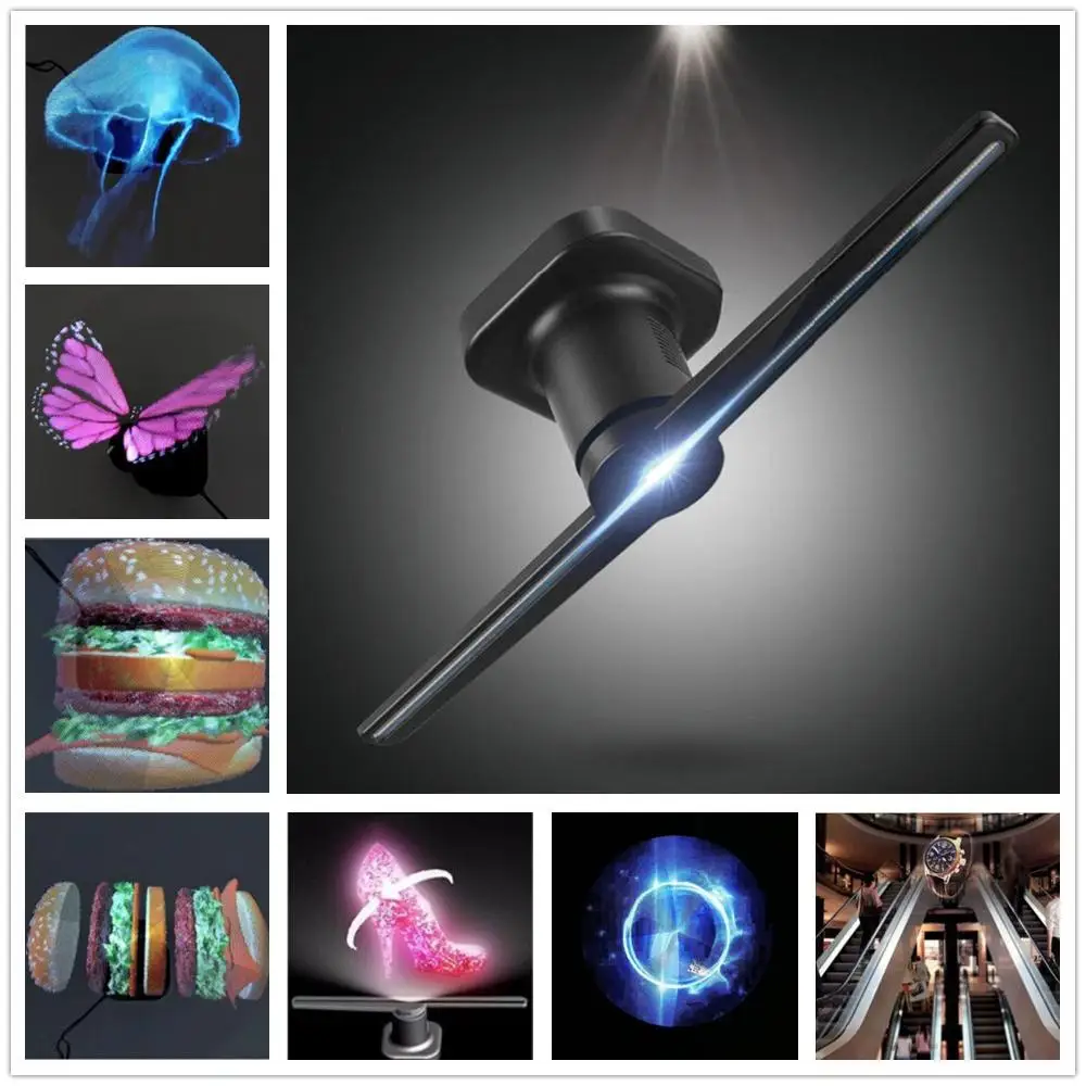 

AKDSteel LED Holographic Projector Portable Hologram Player 3D Holographic Dispaly Fan Unique Hologram Projector
