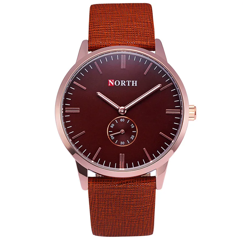 Элитный бренд north часы для мужчин кожа best водостойкий Relogio Masculino Montre Homme синий