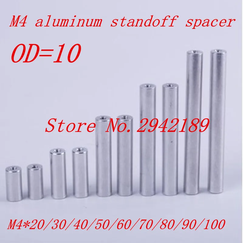 10 шт./лот M4 * 20/30/40/50/60/70/80/90/100 алюминиевая круглая прокладка|round standoff|aluminum standoffround