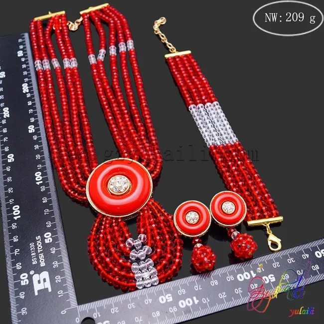 Free Shipping Gold Plated African Wedding Bridal Jewelry Set Dubai Beads Women Fashion |