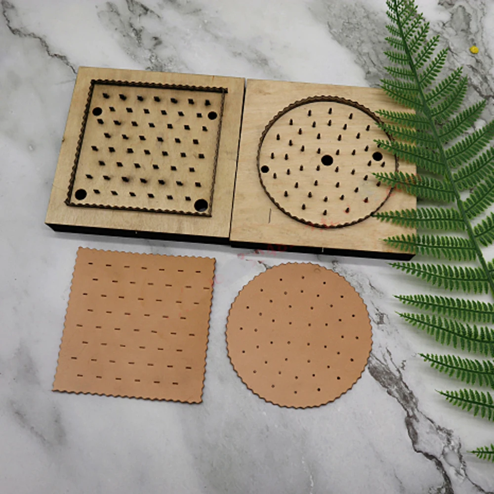 Сделай сам кожаный ремесленный коврик для чашки квадратный и круглый 10 см нож