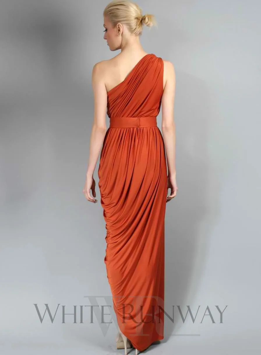 Платье-де-феста Оборками Одно Плечо Шифон Платья Невесты Фиолетовый лаванда Плюс