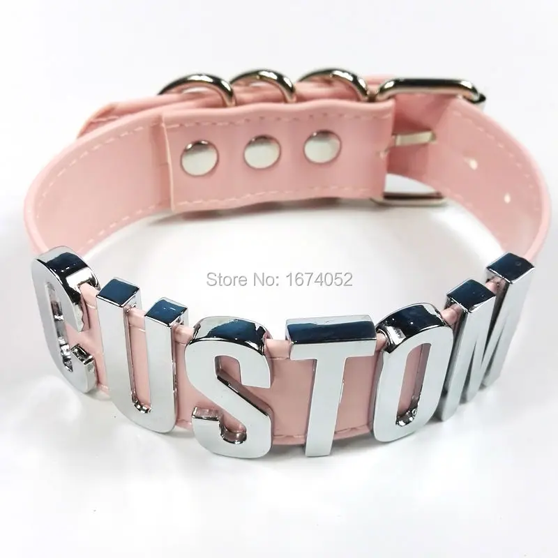 Чокер ручной работы на заказ пастельно розовый чокер с надписью выберите имя