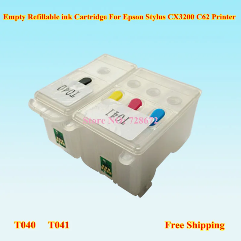 Новый пустой T040 T041 многоразовый картридж для принтера Epson Stylus CX3200 C62 C 3200 62