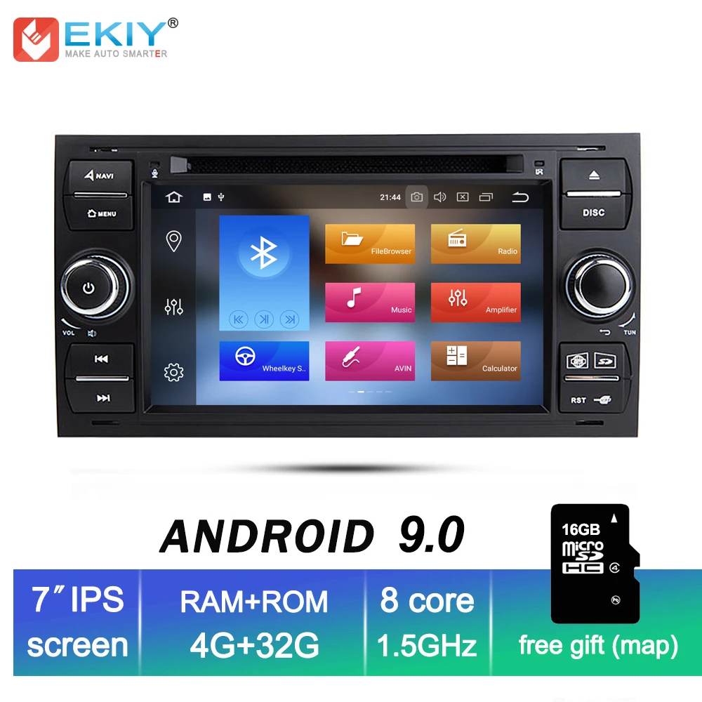 EKIY IPS 4G Android 9 0 автомобильный DVD Navi Стерео Радио Аудио плеер для Ford Focus 2 Mondeo S C Max Fiesta