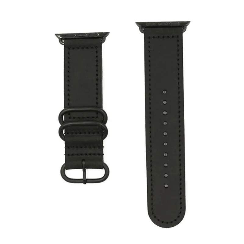 Black Ретро мягкий браслет из натуральной кожи ремешок для apple watch 4 44/40 мм Мужские часы аксессуары для iwatch серии 1 2 3 42/38 мм ремешок - Цвет ремешка: Black