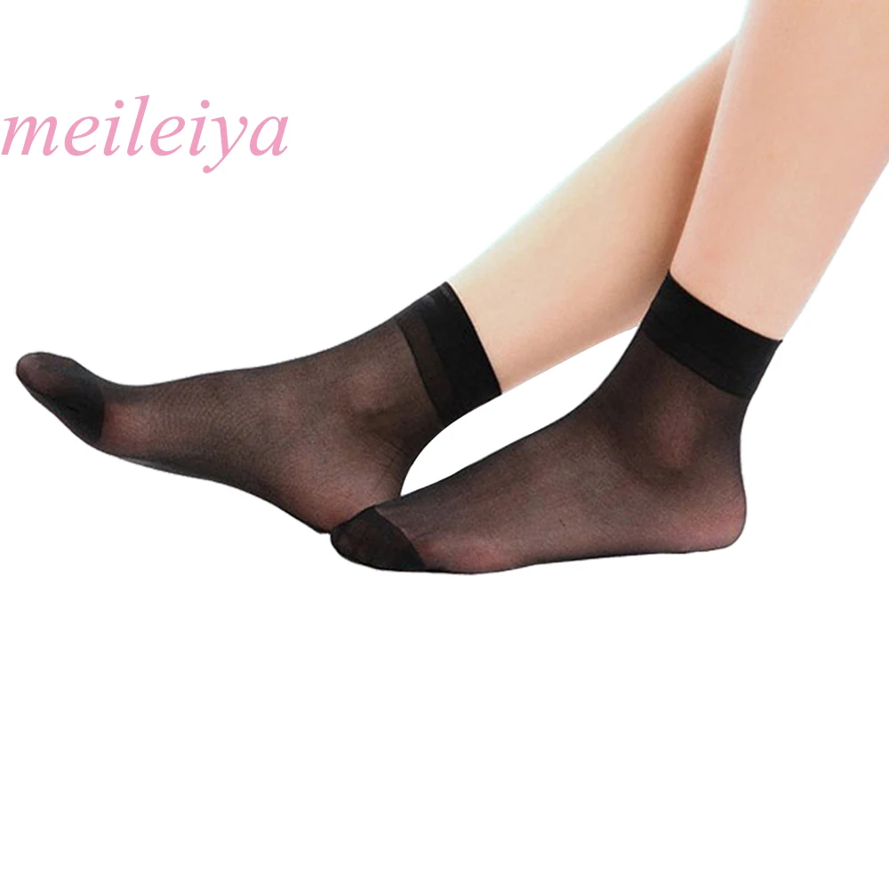

MEILEIYA 10 pairs/bag New Hot Sale! High Quality Women Velvet Socks Female Socks Summer Thin Silk Transparent Ankle Sock 4 Color