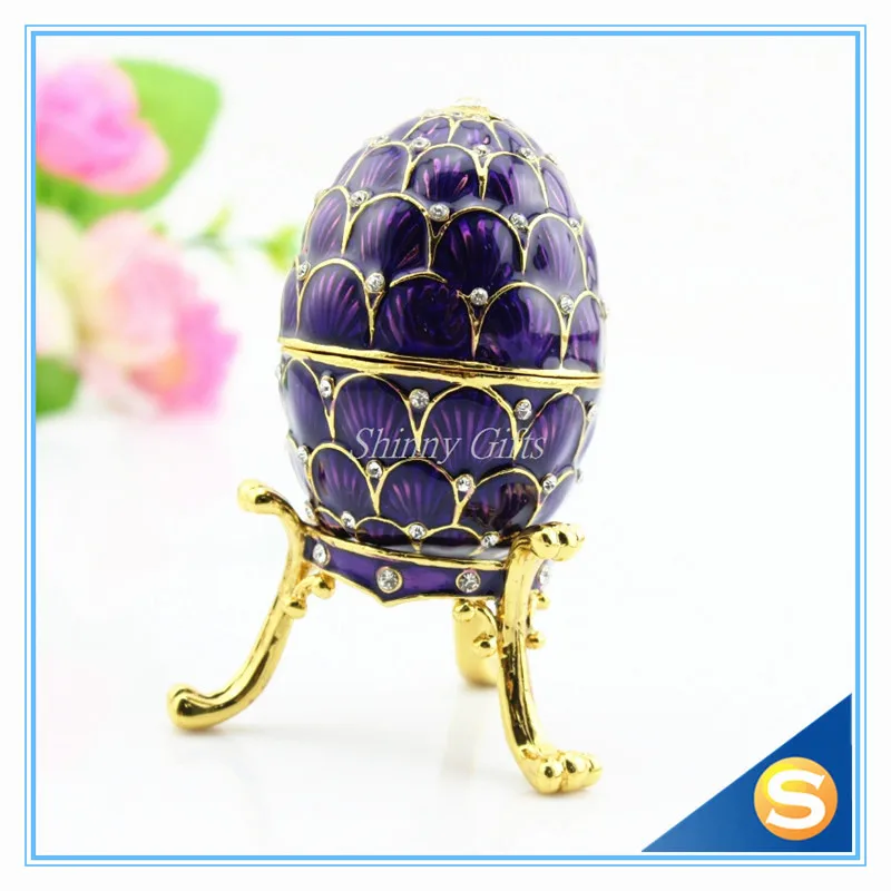 Hand- Painted Vintage Style Faberge Egg with Rich Enamel and Sparkling Rhinestones Jewelry Trinket Box Easter Gifts | Дом и сад