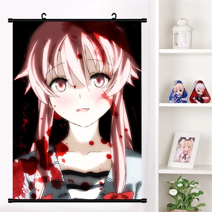F Японское аниме Mirai Nikki Amano Yukiteru Gasai Yuno Настенная роспись плакат Настенные подвесные плакаты коллекция домашнего декора - Цвет: F