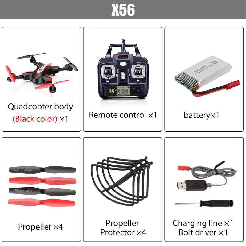 X56 Black SYMA X56 складной Дрон 2,4G 4CH 6-осевой Радиоуправляемый вертолет Квадрокоптер Дрон без Камера дистанционного Управление Квадрокоптер Радиоуправляемый Дрон игрушка в подарок - Цвет: X56 Black