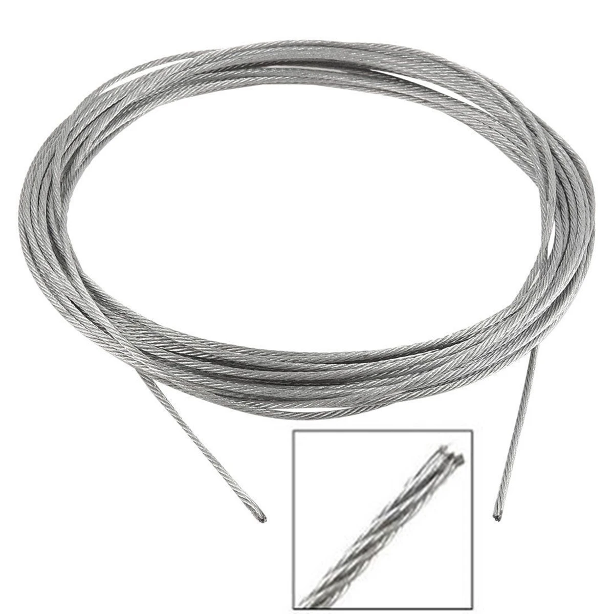 

New 2mm Diameter 10m Length Stainless Steel Wire Rope Cable Gray 7x7 For Grinder