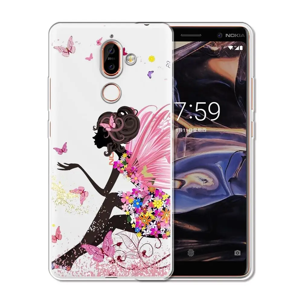 Милый мультяшный чехол для Nokia 2 3 4 5 6 7 2018 2019 Мягкая силиконовая задняя крышка 1 Plus