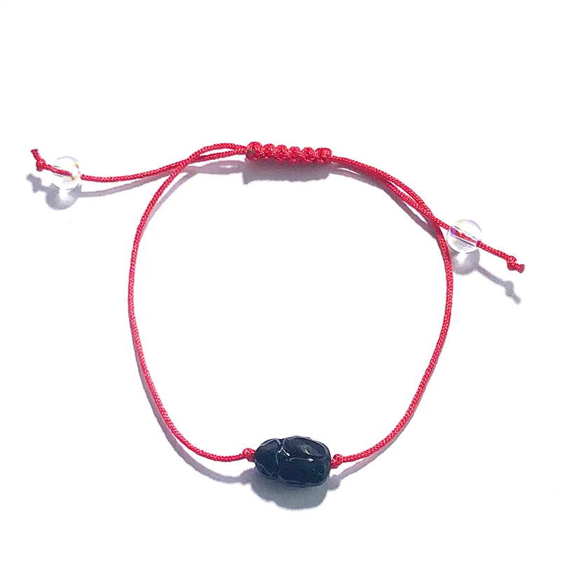 Jet Baffin Scarab браслет из бисера кристаллами от Swarovski Lucky Red String плетение пара браслетов для мужчин женщин детей Wish ювелирные изделия - Окраска металла: Jet