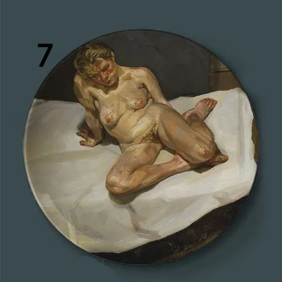 Lucian Freud Paintign декоративная тарелка, подвесная тарелка, духовный мир, керамическое блюдо, реалистичный характер, живопись, ирландский паб, Декор - Цвет: 7