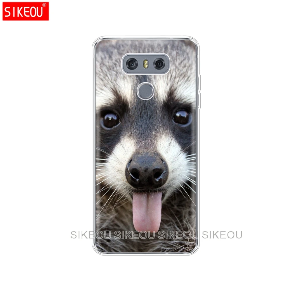 Силиконовый чехол для телефона LG G7 Q8 Q6 G6 MINI G5 V30 V7 V9 k10 k8 X POWER 2 енот красная панда