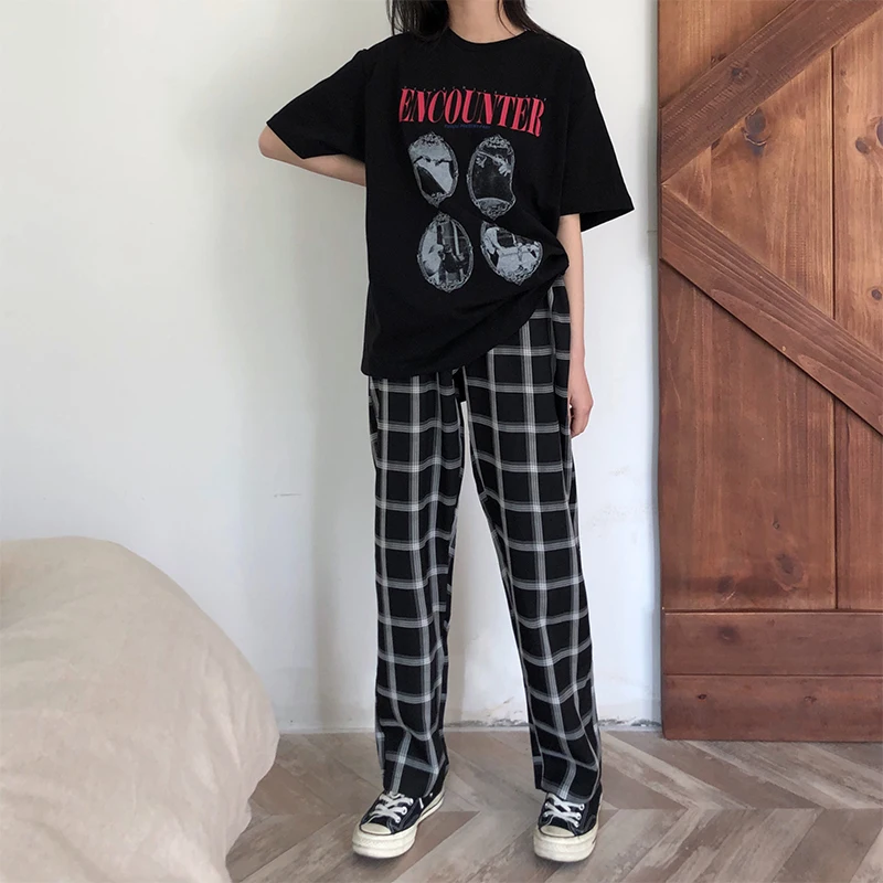 2019 Лето корейский стиль Письмо печати с коротким рукавом базовые футболки