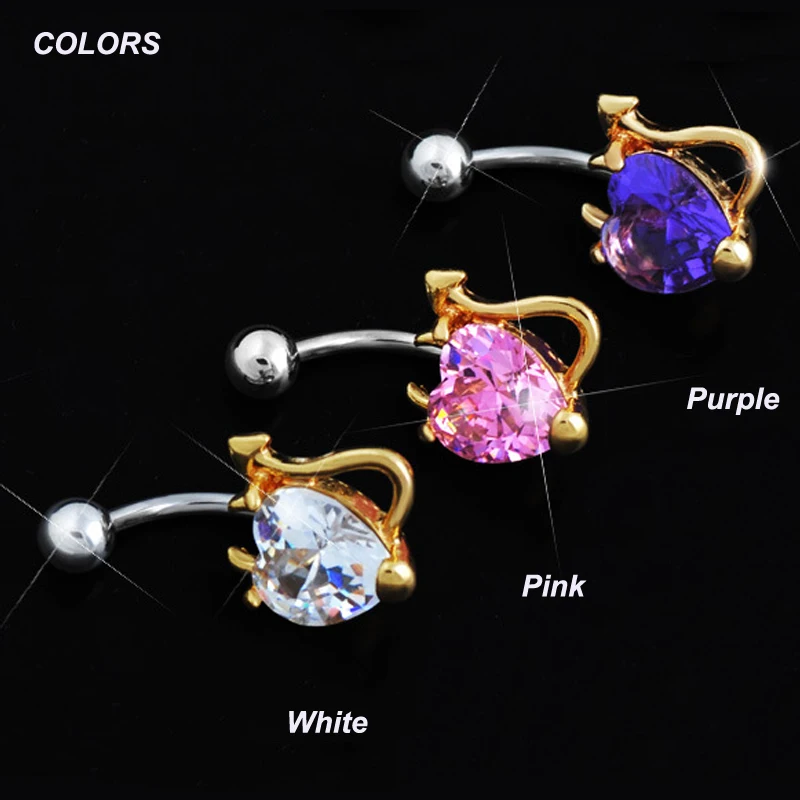 1 шт. белая Bijoux (украшения своими руками) сердце для пупка пирсинг Ombligo Золотой