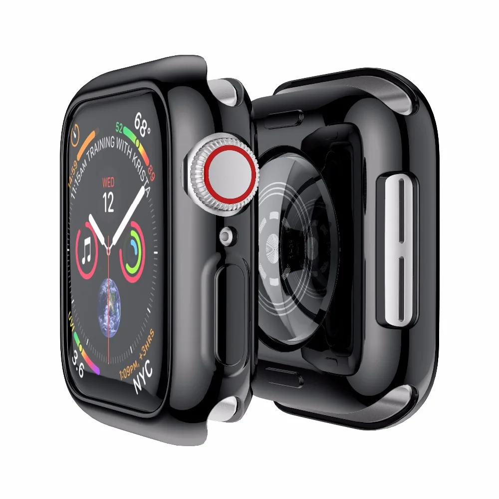 ТПУ чехол для часов Apple Watch Series 4 5 40 мм 44 защитный экрана 3 2 1 38 42 аксессуары