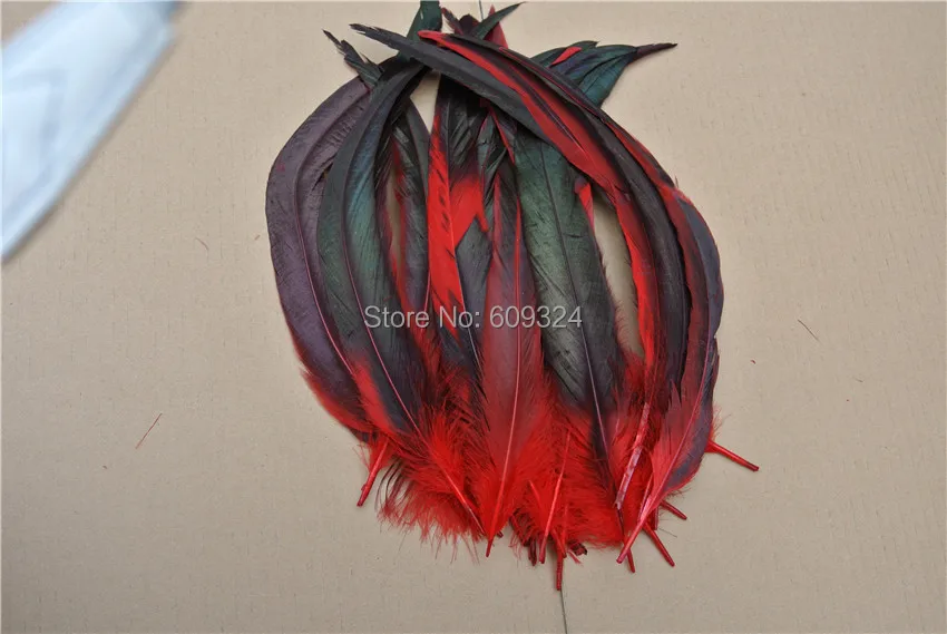 100 шт./лот 35 40 см 14 16 дюймов красное петушиное перо фазана перо|feather buttons|feather linefeather