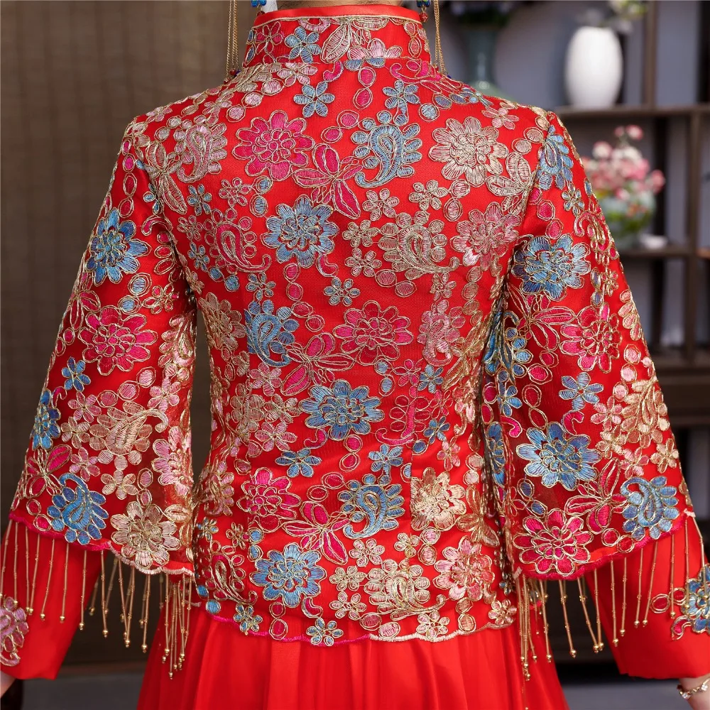 

Shanghai Story 2019 Xiuhe dress Dragon&Phoenix Gown Dragon&Pheonix skirt Cihnese Traditional Clothing for Women