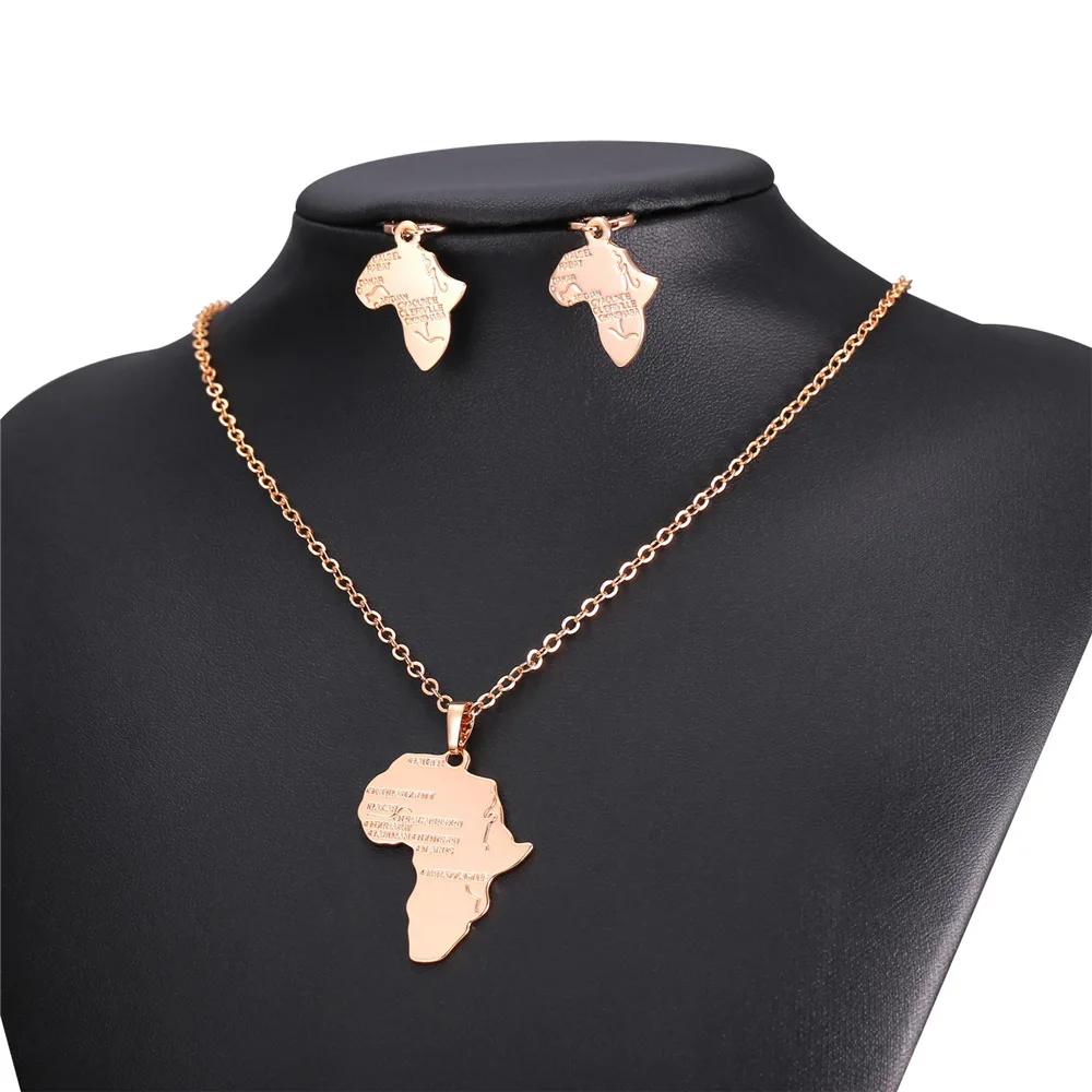 Набор из колье и серёг цвет: золото/розовое золото/серебро/черный | Украшения