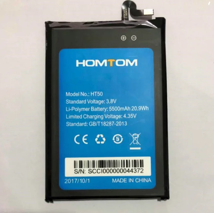 100% Оригинальный аккумулятор HT50 5500 мАч Замена HOMTOM батарея для мобильного