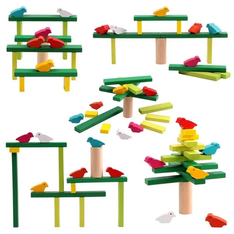 Детские развивающие игрушки Banlanced Bird деревянные блоки Banlancing Wood Toy красочные милые
