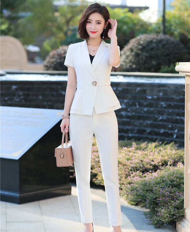 Деловые профессиональные деловые костюмы с жакетом и брюками для женщин Офисная