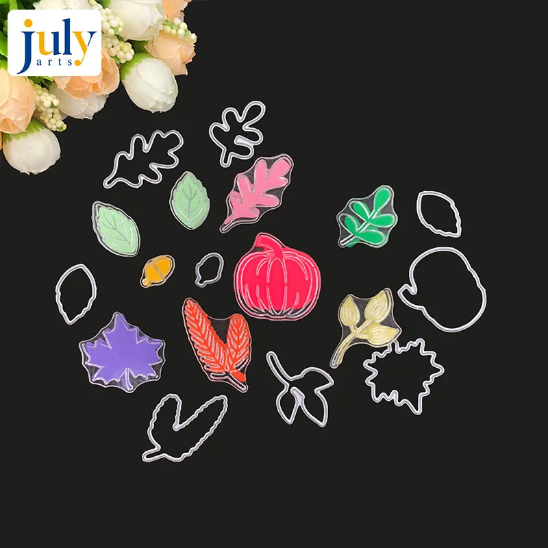 Прозрачные штампы и Julyarts для скрапбукинга резки листьев творчества