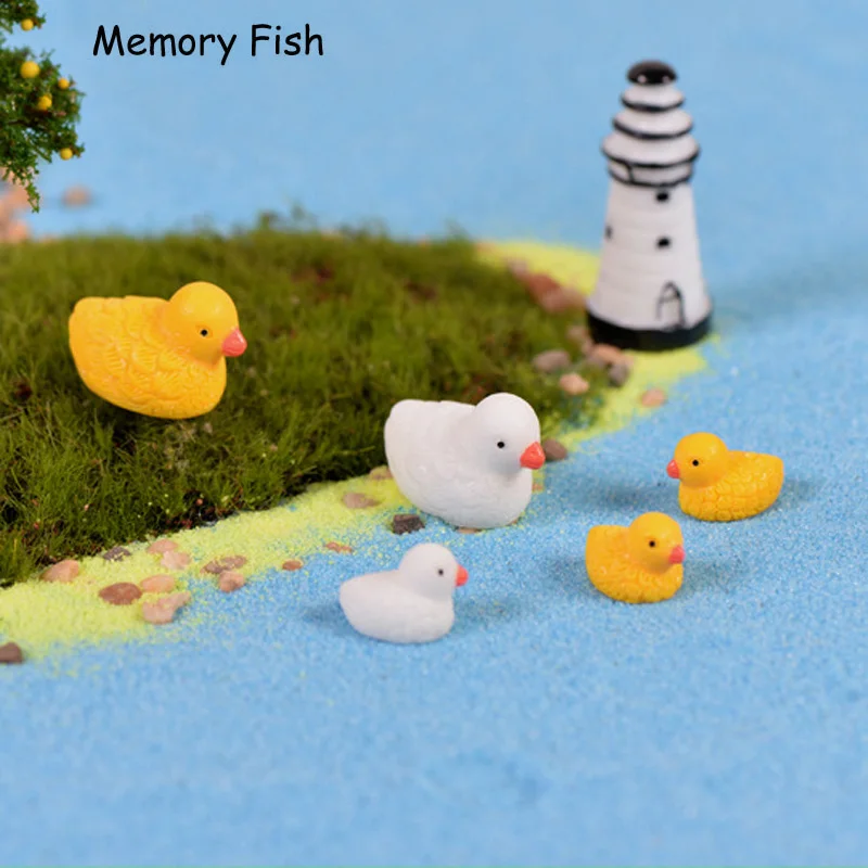 Мультфильм мини милые желтые утки Пляж пейзаж микро Сад украшения DIY аквариум