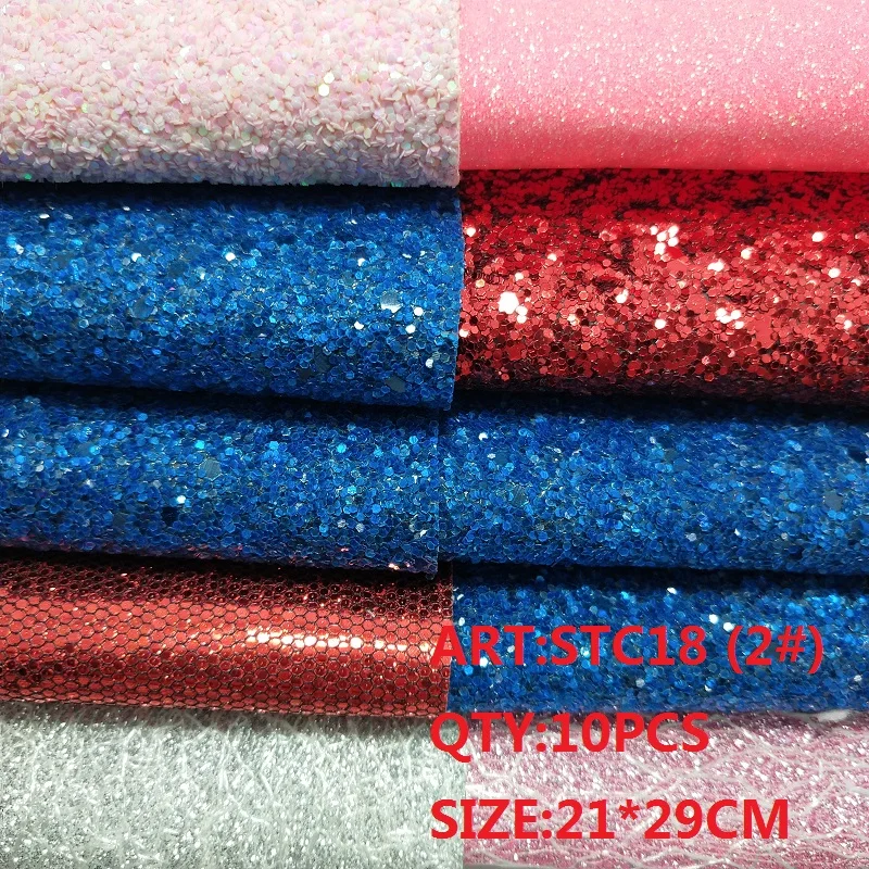 Прозрачный запас 1 комплект (10 шт.) 21X29 см Alisa Glitter Cuero Sintetico Leather для