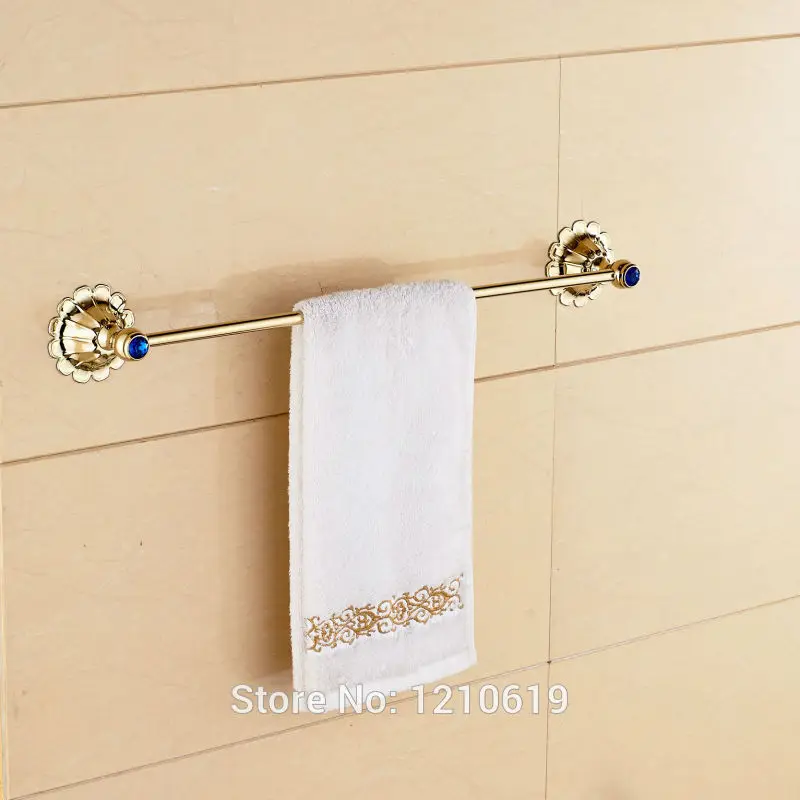Uythner новый синий кристалл банное полотенце бар держатель золотая пластина