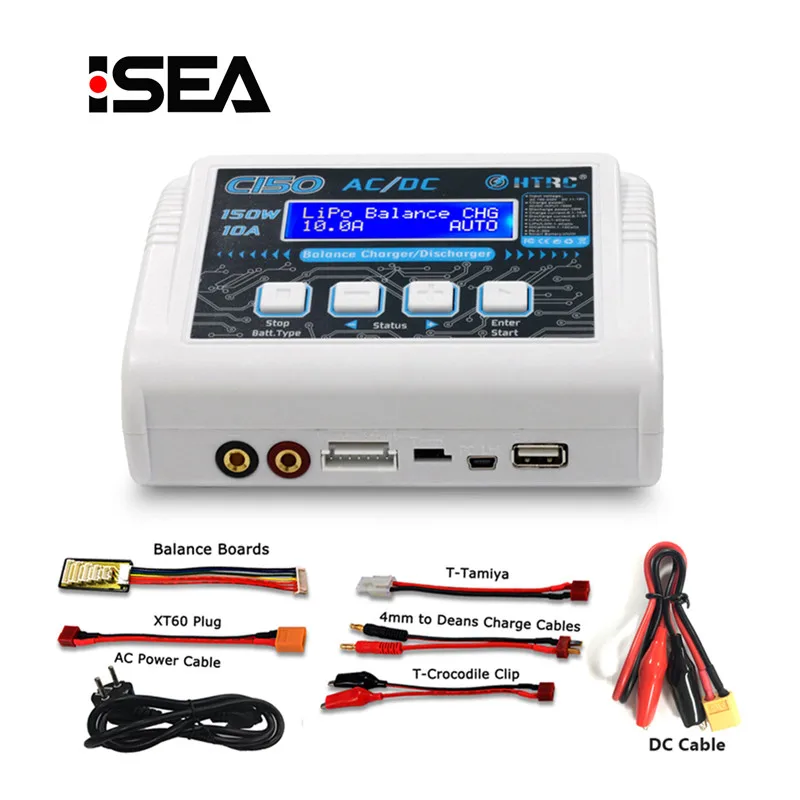 HTRC C150 lipo зарядное устройство AC/DC 150 Вт 10A RC батарея баланс смарт-зарядное устройство для LiPo LiHV жизнь Lilon NiCd NiMh Pb батарея dis зарядное устройство