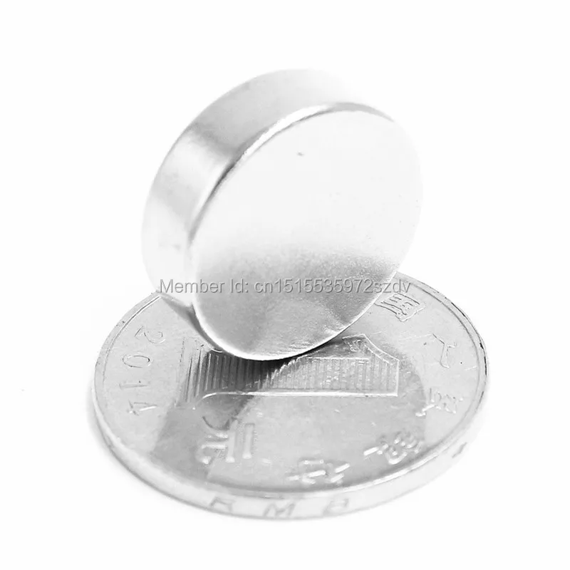 Сильный Круглый редкоземельный неодимовый магнит N35 диаметром 20 мм x 6
