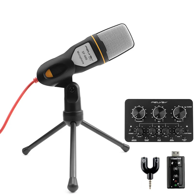 Standard 3 FELYBY профессиональный конденсаторный микрофон для ПК, телефона, ноутбука, офиса, встречи, речи, Skype, MSN, Подкаст, караоке, студия, микрофон - Цвет: Standard 3