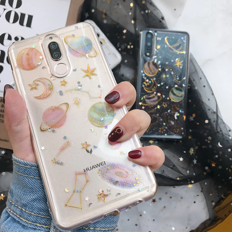 Soinmy Honor 8x роскошный блестящий чехол Space Star для Huawei mate 20 lite силиконовый прозрачный