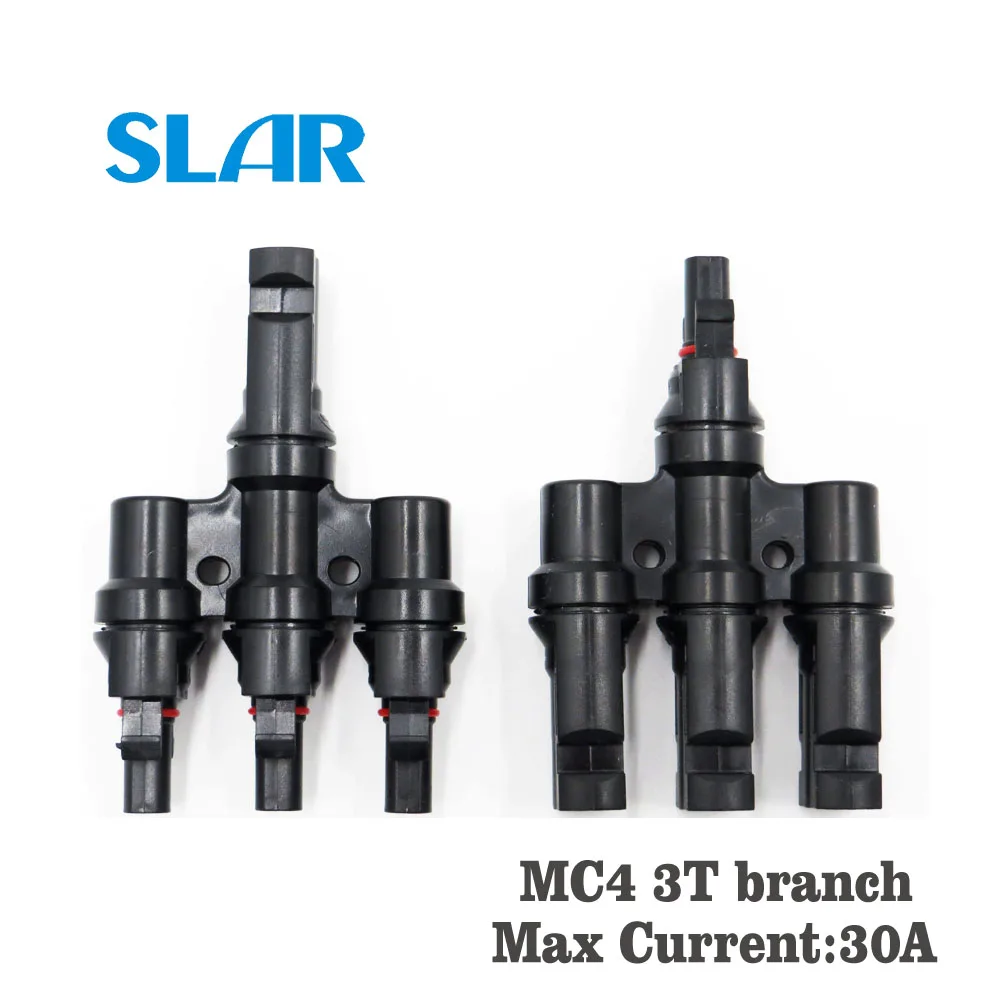 MC4 3T T/3T/4 T/5 T/6 T филиал параллельное подключение 30A 1000 ватт Электрический MC4 разъем фотоэлектрических устройств Панель кабель провод подключения - Цвет: MC4 3T