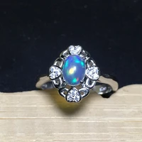 kjjeaxcmy fine jewelry natural opal lady ring 925 pure silver inlaid with fire and color super beautiful lady