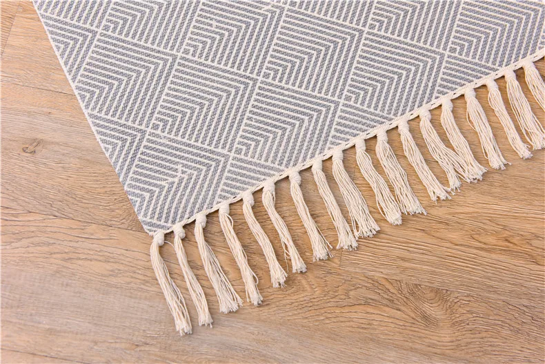 Morroco Carpet For Living Room Bedroom Rug Cotton Tassels Sofa Dyed Table Ruuner Bedspread Tapestry Home Decoration 60X90cm size