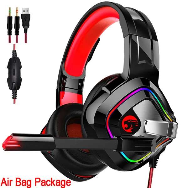 Красный JOINRUN A66 PS4 Проводная игровая гарнитура 4D RGB Marquee стерео наушники с гарнитурой с микрофоном для нового Xbox One/ноутбука планшета - Цвет: Красный