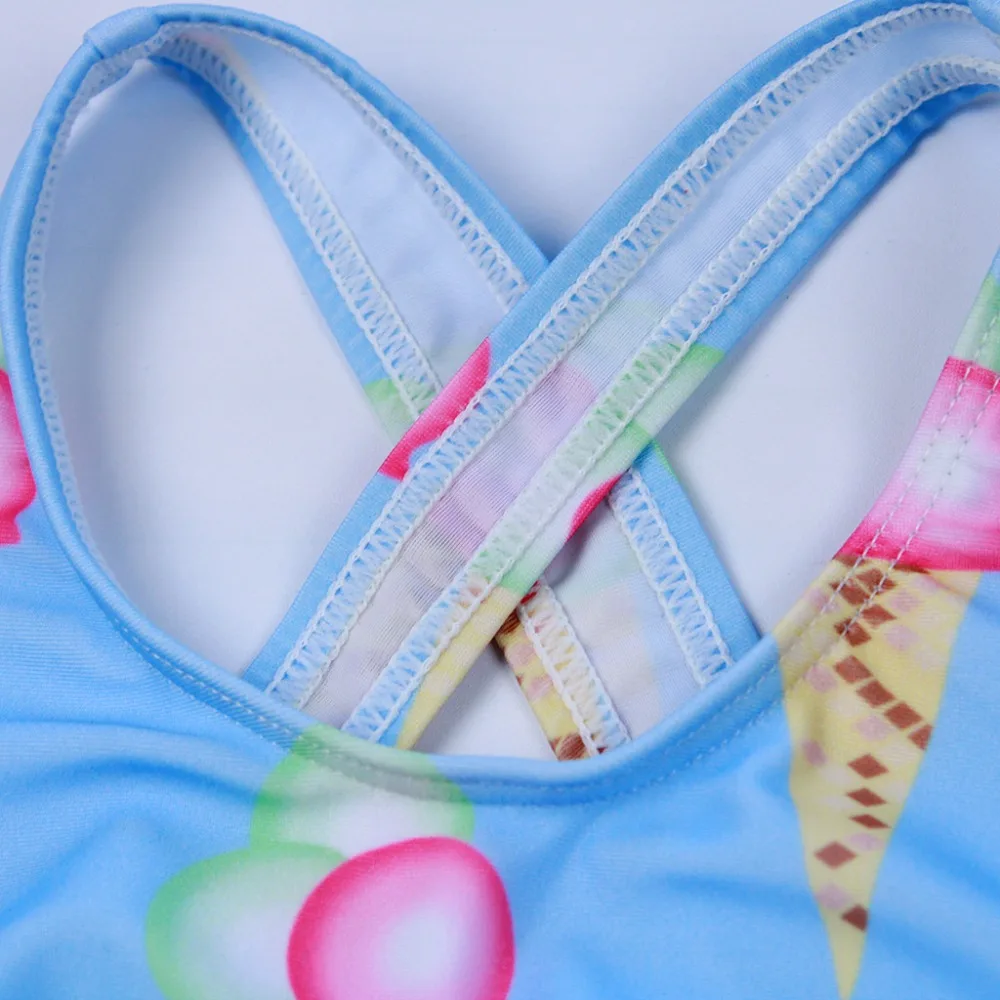 Детский слитный купальник с принтом мороженого оборками | Спорт и развлечения