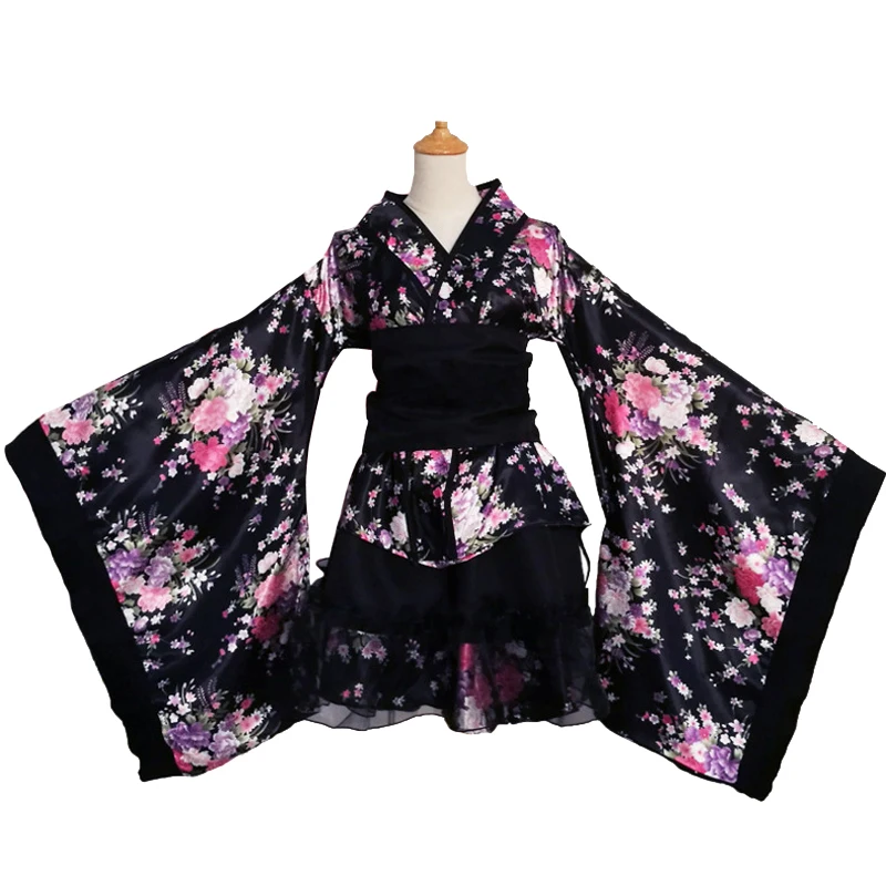 Японское кимоно винтажное Оригинальное традиционное шелковое юката платье